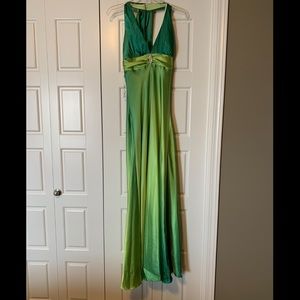 Green Ombré Silk Dress